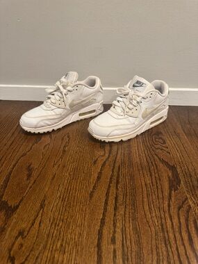 Nike Kids White and Light Beige Air Max Sneakers